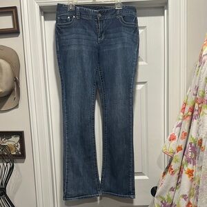 Maurices Blue Flare Wide Leg Jeans